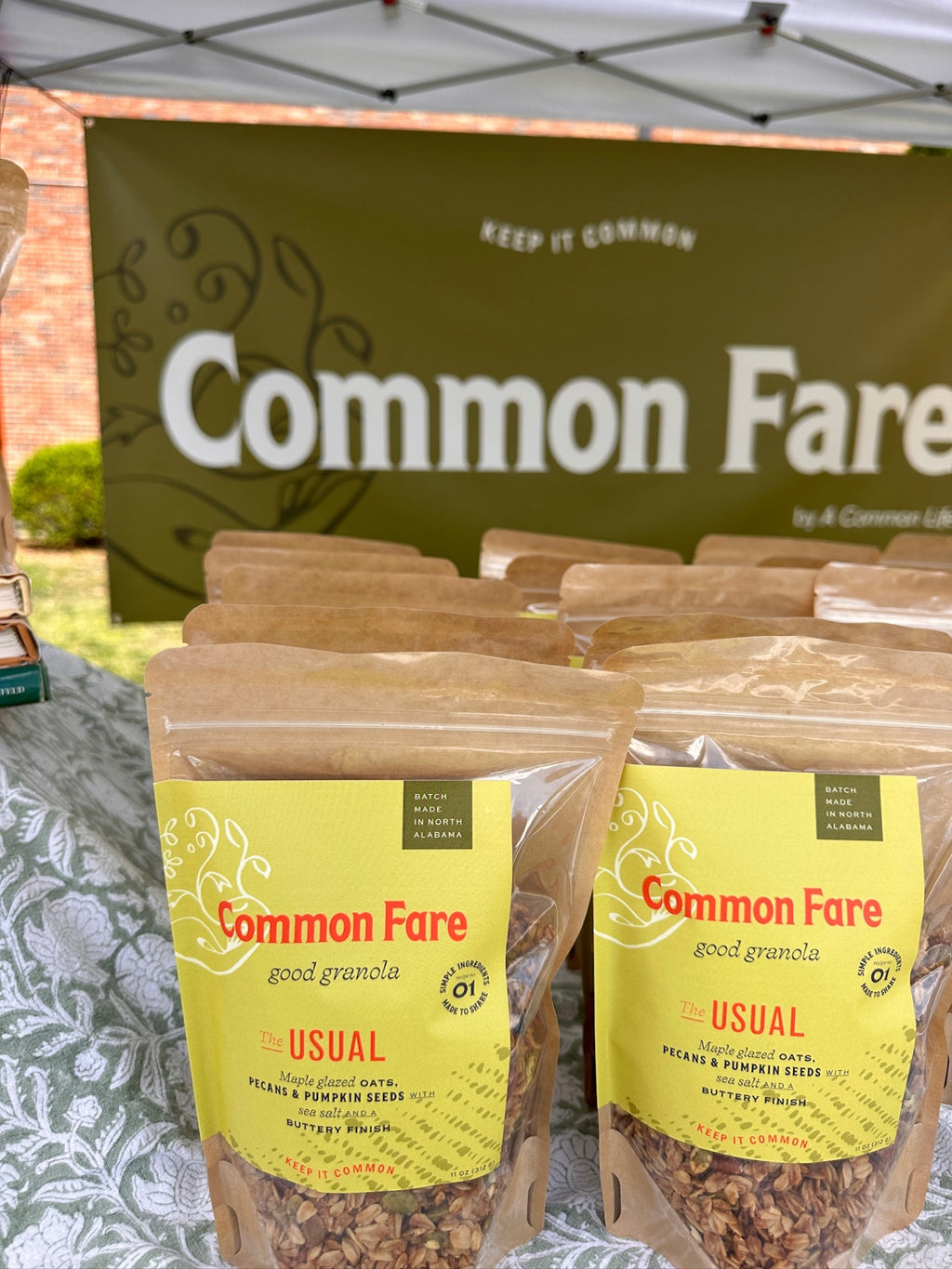 Common Fare The Usual granola bags at the farmers market